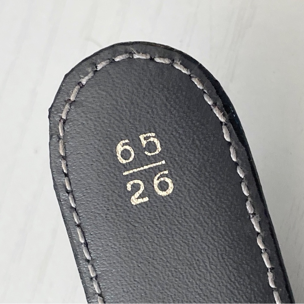 Gucci gray leather gold buckle vintage minimal belt rare small - Picture 10 of 10
